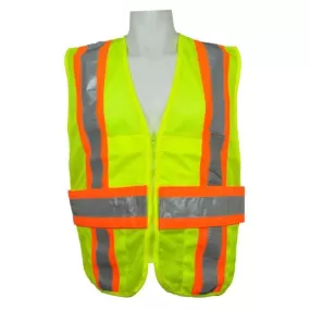 3A Safety - ANSI Certified Mesh Expendable DOT Safety Vest Lime Color Size Medium - X-large