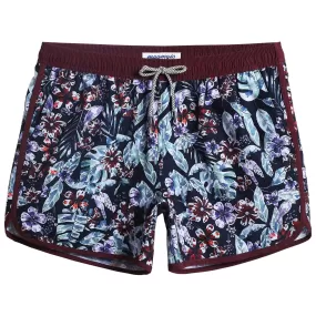 4.5 Inch Inseam Vintage Stretch Gothic Bouquet Swim Trunks