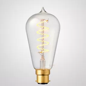 4W Edison Spiral LED Bulb B22 in Extra Warm