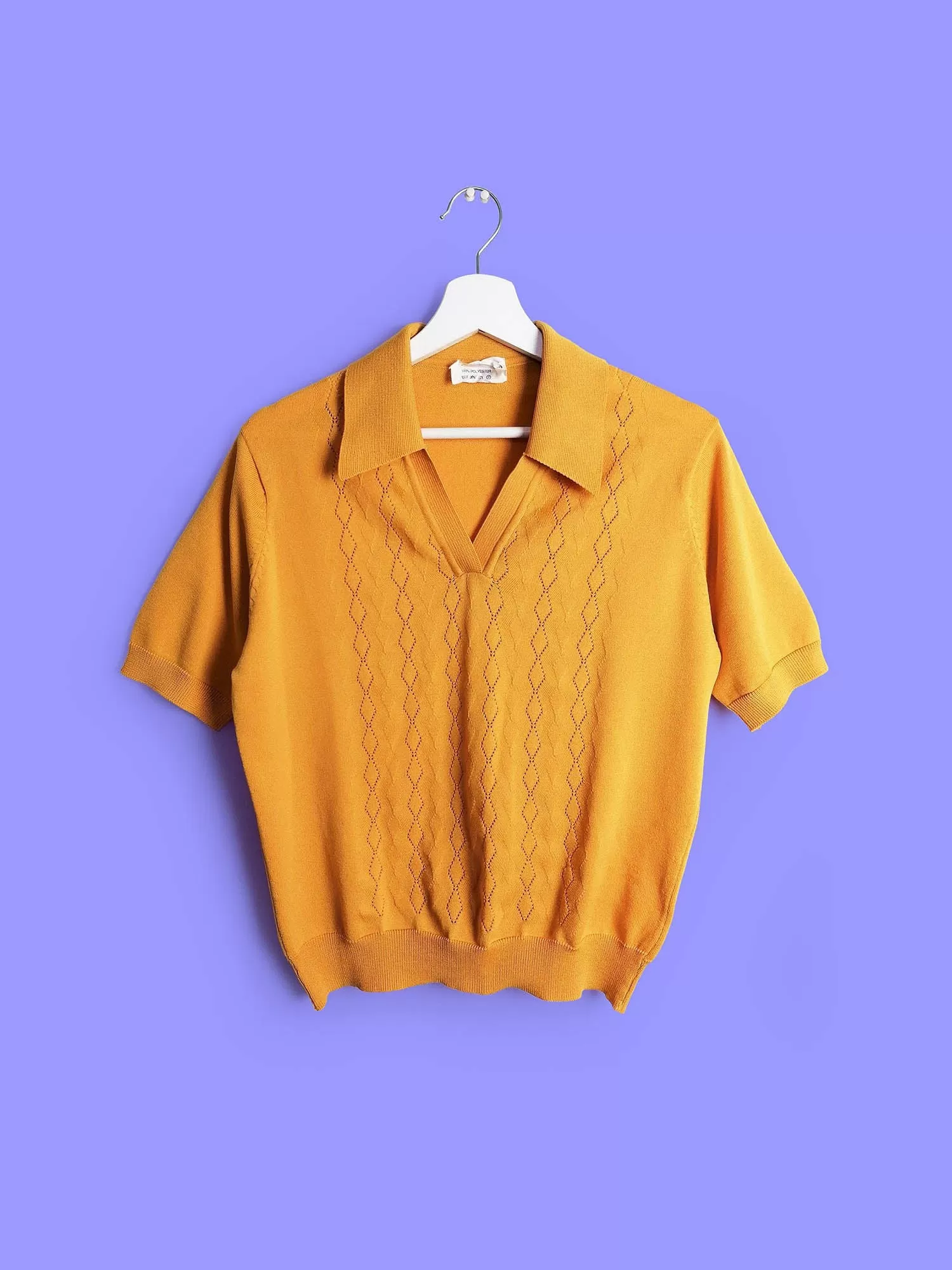 80's Soft Knit Top Marigold Yellow - size M-L