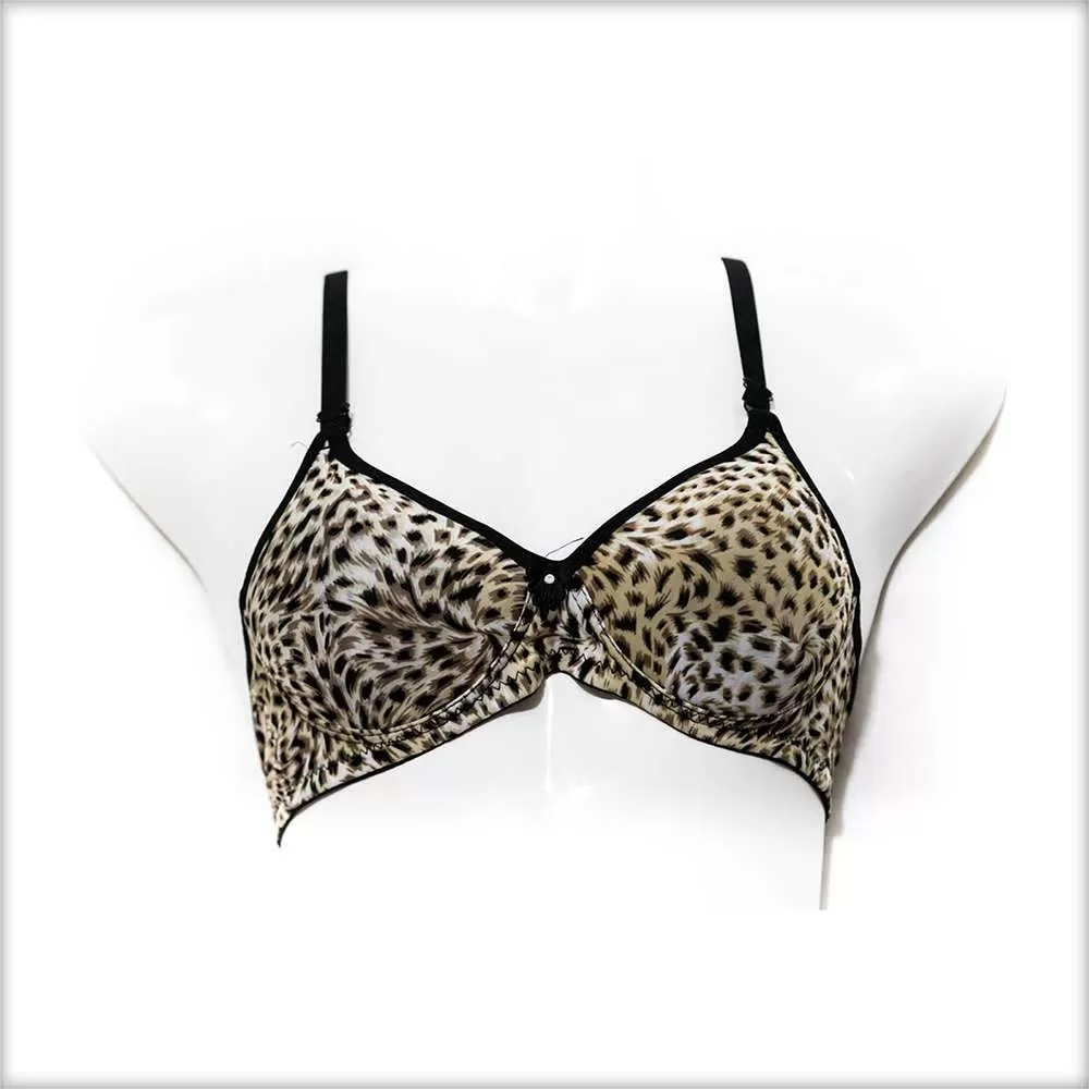 Beige Tiger Print Single Padded Bra