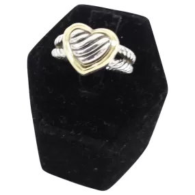 David Yurman Sterling Silver & 18k Yellow Gold Heart Ring