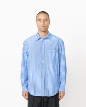 Gio Shirt in Crushed Cotton Blue Stripe