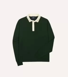 Green Merino Wool Knitted Rugby Shirt