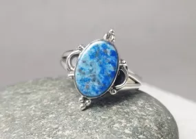 Lapis Lazuli Silver 925 Lapis Stone Statement Ring,Boho Handmade Jewelry,Gift for Her