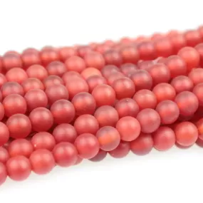 MATTE Carnelian 4mm Round - 8-Inch