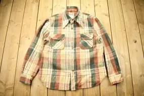 Vintage 1970s Montgomery Ward Button Up Flannel Sweater / Vintage Button Up / True Vintage / Earth Tones / Casual Shirt / Formal Shirt